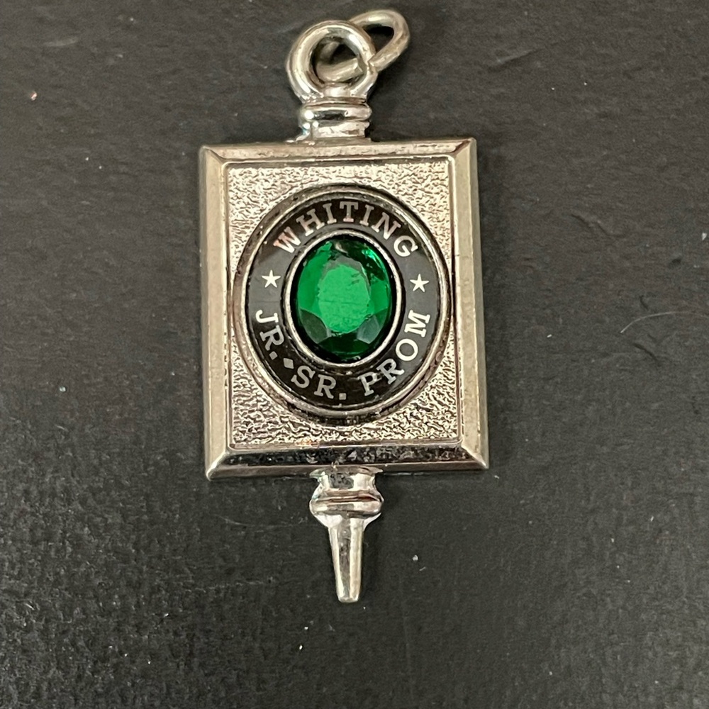 Vintage Whiting High School Silver/Green Prom Charm-1969